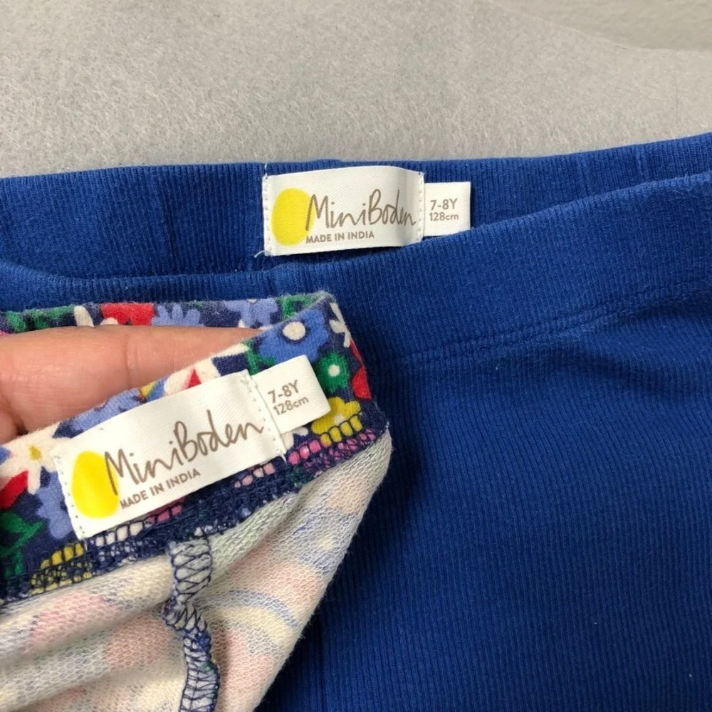 Mini Boden Clothing Lot Girls 7-8 Kids Multicolor Striped Lace Velvet Leggings‎